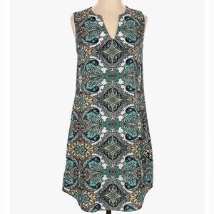 Renee C paisley print shift dress size medium